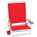 Rio Brands Rio Brands 8028401 15 in. 5-Position Adjustable Classic Beach Folding Chair; Red - Pack of 4 8028401